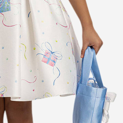 DRESS & Fleur Girls Party Dress with Bag in Blue