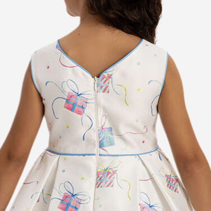 DRESS & Fleur Girls Party Dress with Bag in Blue
