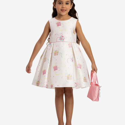 DRESS & Fleur Girls Party Dress with Bag in Pink