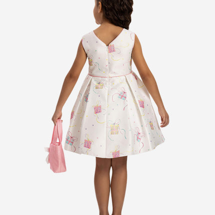 DRESS & Fleur Girls Party Dress with Bag in Pink