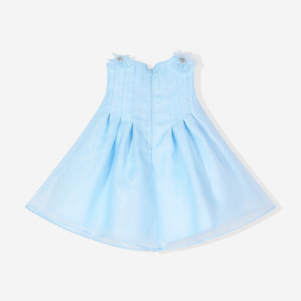 DRESS & Fleur Baby Girls Occasion Dress with Headband in Blue