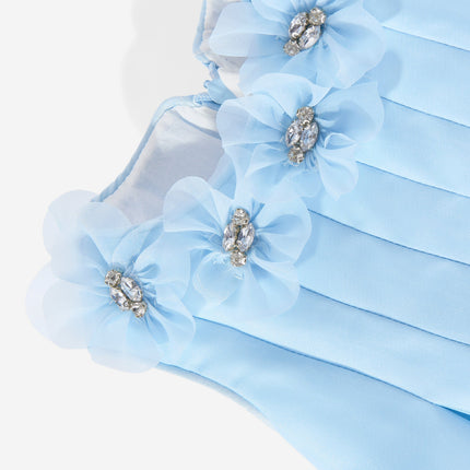 DRESS & Fleur Baby Girls Occasion Dress with Headband in Blue