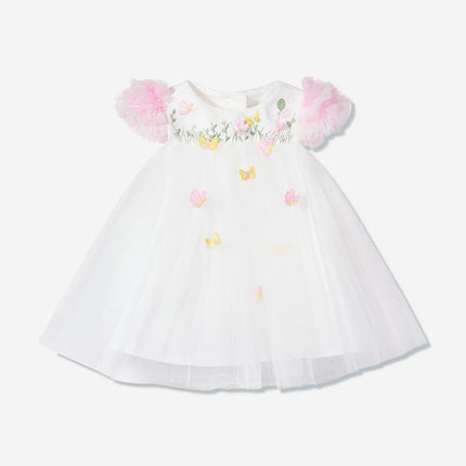 DRESS & Fleur Baby Girls Occasion Dress with Headband in Ivory