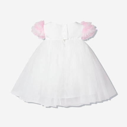 DRESS & Fleur Baby Girls Occasion Dress with Headband in Ivory