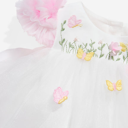 DRESS & Fleur Baby Girls Occasion Dress with Headband in Ivory