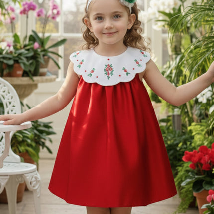 DRESS & Fleur Baby Girls Occasion Dress with Headband in Red