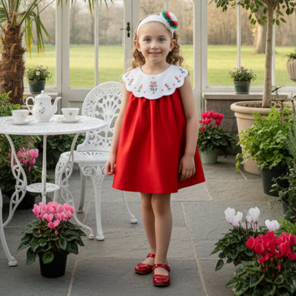 DRESS & Fleur Baby Girls Occasion Dress with Headband in Red