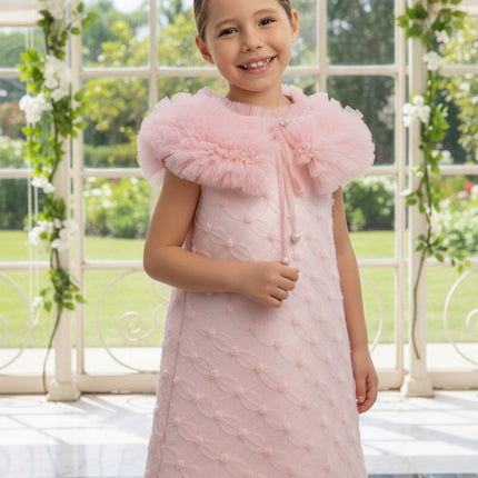 DRESS & Fleur Girls Occasion Dress and Cape Set in Pink