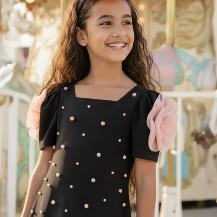 DRESS & Fleur Girls Flower Occasion Dress in Black