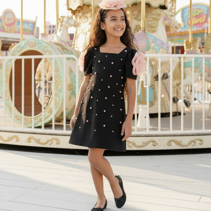 DRESS & Fleur Girls Flower Occasion Dress in Black