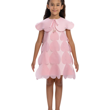 DRESS & Fleur Girls Heart Occasion Dress and Cape Set in Pink