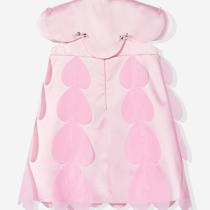 DRESS & Fleur Girls Heart Occasion Dress and Cape Set in Pink