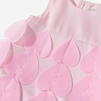 DRESS & Fleur Girls Heart Occasion Dress and Cape Set in Pink