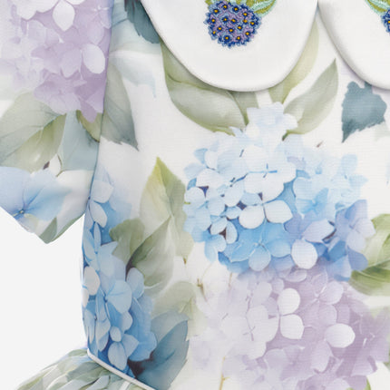 DRESS & Fleur Girls Floral Occasion Dress with Bag in Blue