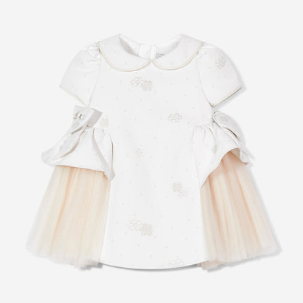 DRESS & Fleur Baby Girls Occasion Dress with Headband in Ivory