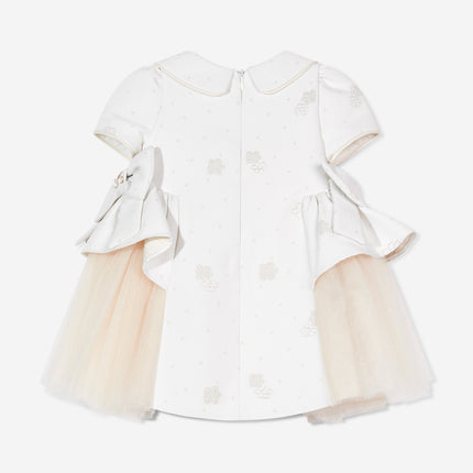 DRESS & Fleur Baby Girls Occasion Dress with Headband in Ivory
