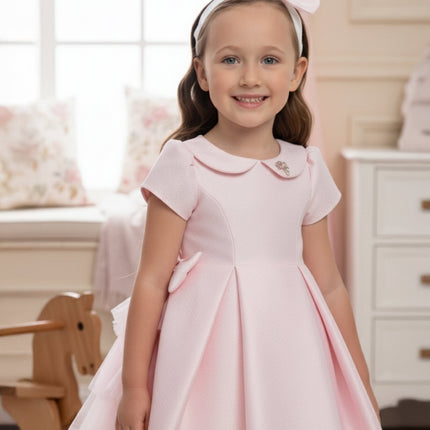DRESS & Fleur Baby Girls Occasion Dress with Headband in Pink
