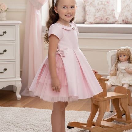 DRESS & Fleur Baby Girls Occasion Dress with Headband in Pink