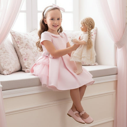 DRESS & Fleur Baby Girls Occasion Dress with Headband in Pink