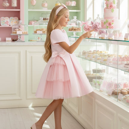 DRESS & Fleur Girls Occasion Dress with Hair Accessory in Pink