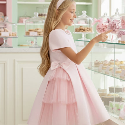 DRESS & Fleur Girls Occasion Dress with Hair Accessory in Pink
