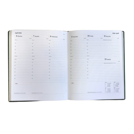 2026 Desk Diary - Week-to-View Planner- Black (DC-26)