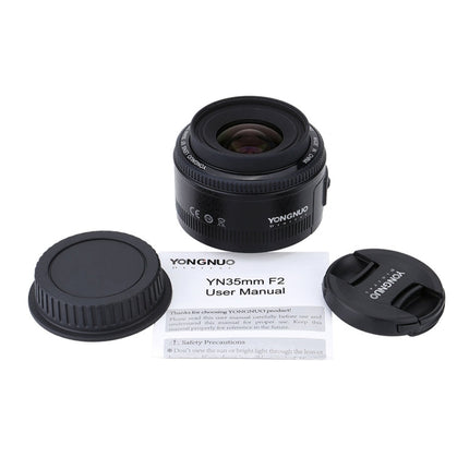 YONGNUO YN35MM F2N 1:2 AF/MF Wide-Angle Fixed/Prime Auto Focus Lens for Nikon DSLR Cameras, YN35MM F2N