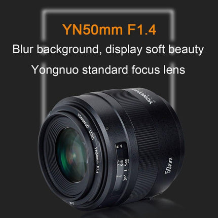 YONGNUO YN50MM F1.4C F1.4 Lens Large Aperture Auto Focus Lens for Canon, N50MM F1.4C