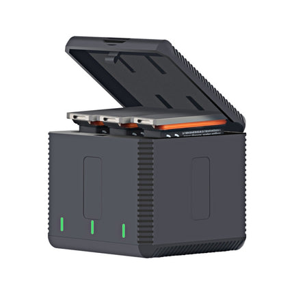 RUIGPRO USB Triple Batteries Housing Charger Box with LED Indicator Light for DJI OSMO Action 1, Charger Box