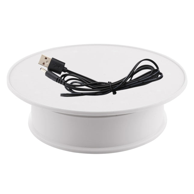 20cm 360 Degree Electric Rotating Turntable Display Stand Photography Video Shooting Props Turntable, Load 1.5kg, Powered by Battery & USB, 20cm/Powered by Battery or USB(B), 20cm/Powered by Battery or USB(W), 20cm/Powered by Battery or USB(W+B)