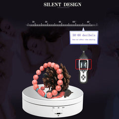 13.8cm Mirror Style USB Charging Smart 360 Degree Rotating Turntable Display Stand Video Shooting Props Turntable for Photography, Load 3kg