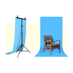 100x200cm T-Shape Photo Studio Background Support Stand Backdrop Crossbar Bracket Kit with Clips, No Backdrop, 100x200cm