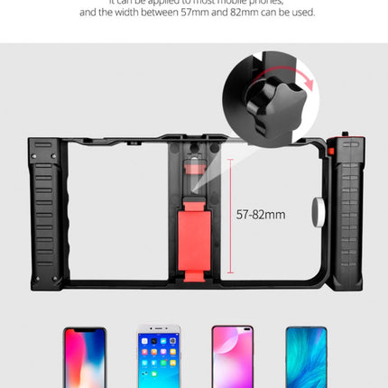 YELANGU PC02A Vlogging Live Broadcast Plastic Cage Video Rig Filmmaking Stabilizer Bracket for iPhone, Galaxy, Huawei, Xiaomi, HTC, LG, Google, and Other Smartphones, PC02A