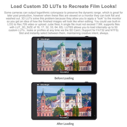 FEELWORLD LUT6S 1920x1080 2600 nits 6 inch IPS Screen HDMI 4K Touch Screen SDI HDI Camera Field Monitor