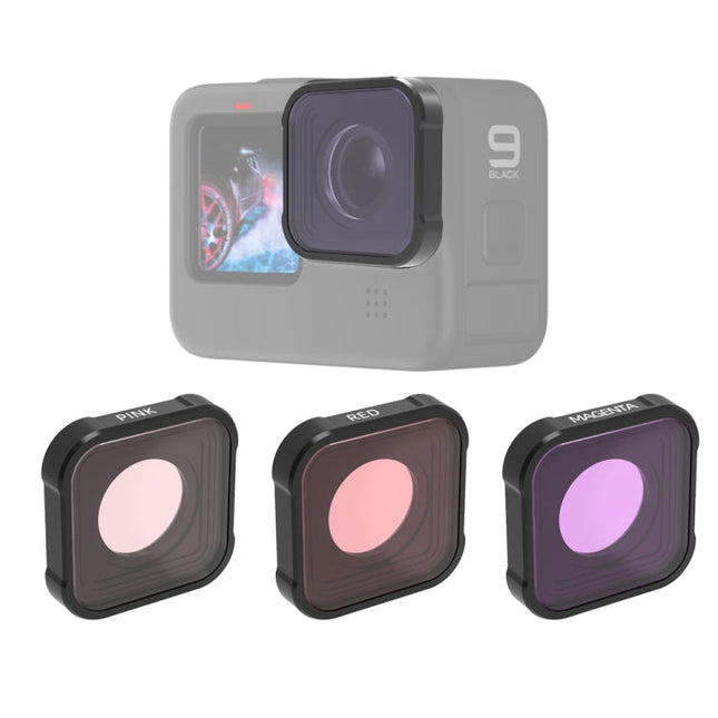 JSR KB Series Diving (Red Magenta Pink) Color Lens Filter for GoPro HERO13 Black /12 Black /11 Black /10 Black /9 Black