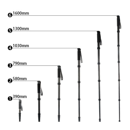 BEXIN P306C Portable Travel Outdoor DSLR Camera Carbon Fiber Monopod Holder, P306C