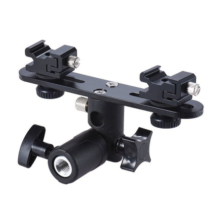 Double Hot Shoe Flash Stand Bracket