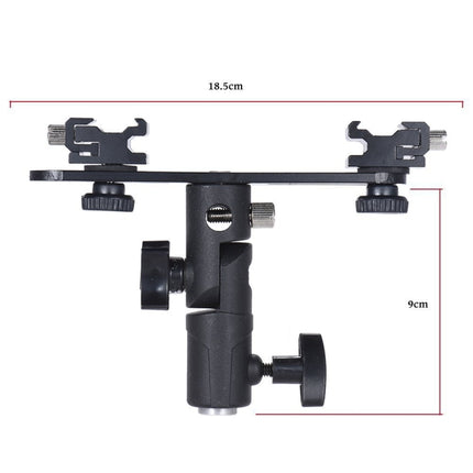 Double Hot Shoe Flash Stand Bracket