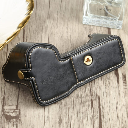 1/4 inch Thread PU Leather Camera Half Case Base for Sony ILCE-7RM4 / A7RM4 / A7R IV, For Sony ILCE-7RM4