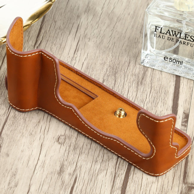 1/4 inch Thread PU Leather Camera Half Case Base for FUJIFILM X-T4, For FUJIFILM X-T4
