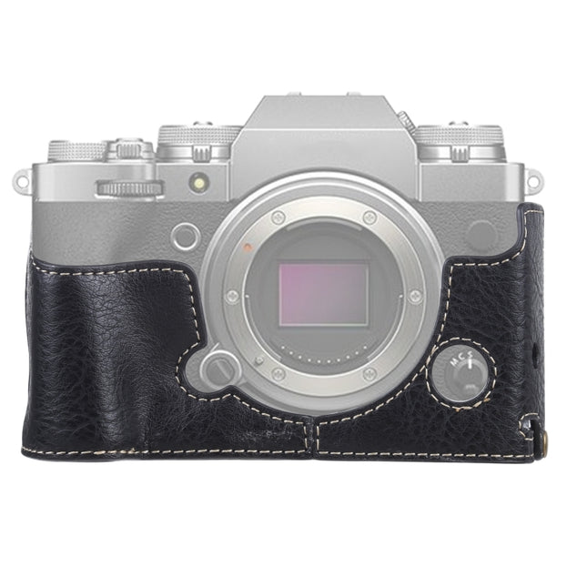 1/4 inch Thread Litchi Texture PU Leather Camera Half Case Base for FUJIFILM X-T4, For FUJIFILM X-T4 Litchi