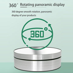 12cm 360 Degree Rotating Turntable Matte Electric Display Stand Video Shooting Props Turntable, Load: 3kg, 12cm Matte Black, 12cm Matte White