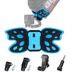Butterfly Helmet Mount with Pivot Arm & J-Hook Buckle / Blue