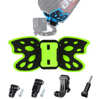 Butterfly Helmet Mount with Pivot Arm & J-Hook Buckle / Fluorescent Green