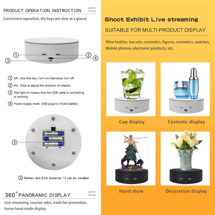 13cm Xiaoai Electric Rotating Turntable Display Stand Video Shooting Props Turntable, 13cm