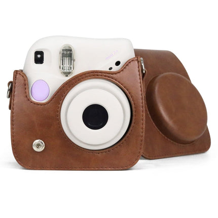 Retro Full Body PU Leather Case Camera  Bag with Strap for FUJIFILM instax mini 7+