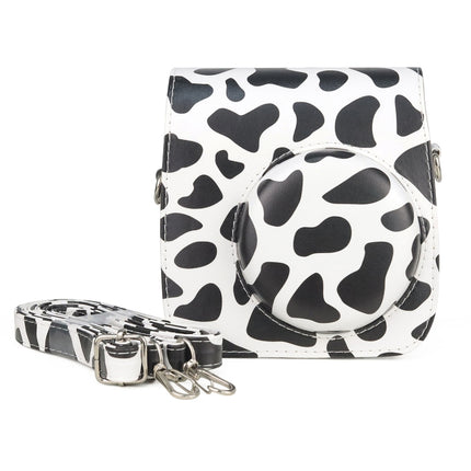 Milk Cow Full Body PU Leather Case Camera  Bag with Strap for FUJIFILM instax mini 7+, Milk Cow