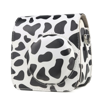 Milk Cow Full Body PU Leather Case Camera  Bag with Strap for FUJIFILM instax mini 7+, Milk Cow