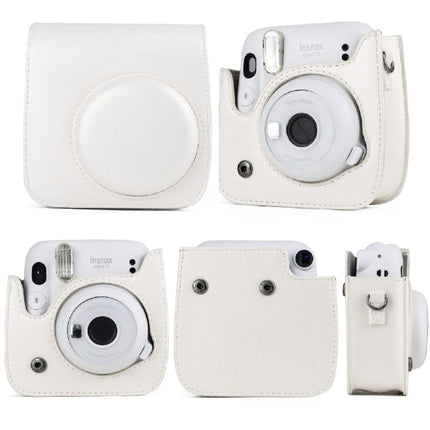 Solid Color Full Body Camera Leather Case Bag with Strap for FUJIFILM Instax mini 11