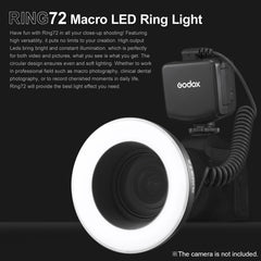 Godox Ring72 Macro Ring 48 LED Flash Light with 8 Different Size Adapter Rings, Ring72